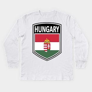 Flag Shield - Hungary Kids Long Sleeve T-Shirt